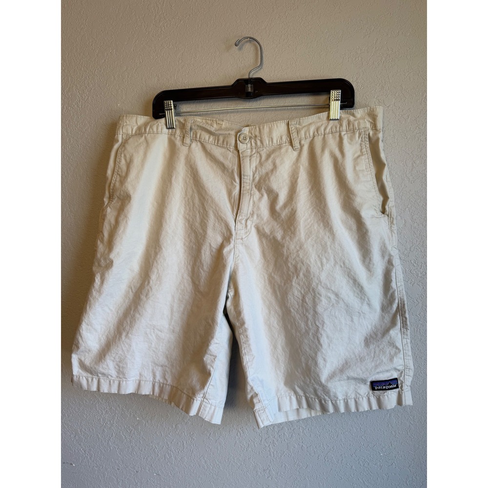 Patagonia Mens Organic Cotton Hemp Shorts Tan Khaki  38 Outdoor Casual Preppy